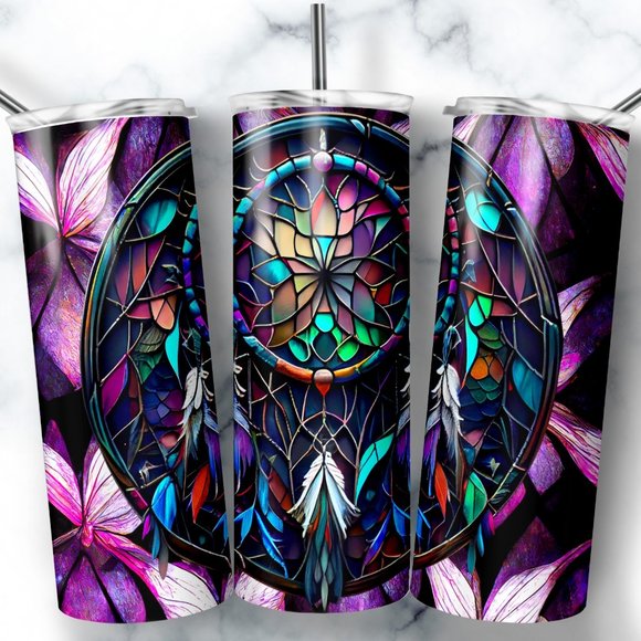 Dreamcatcher 20oz Stainless Steel Tumbler with Straw - Picture 1 of 1